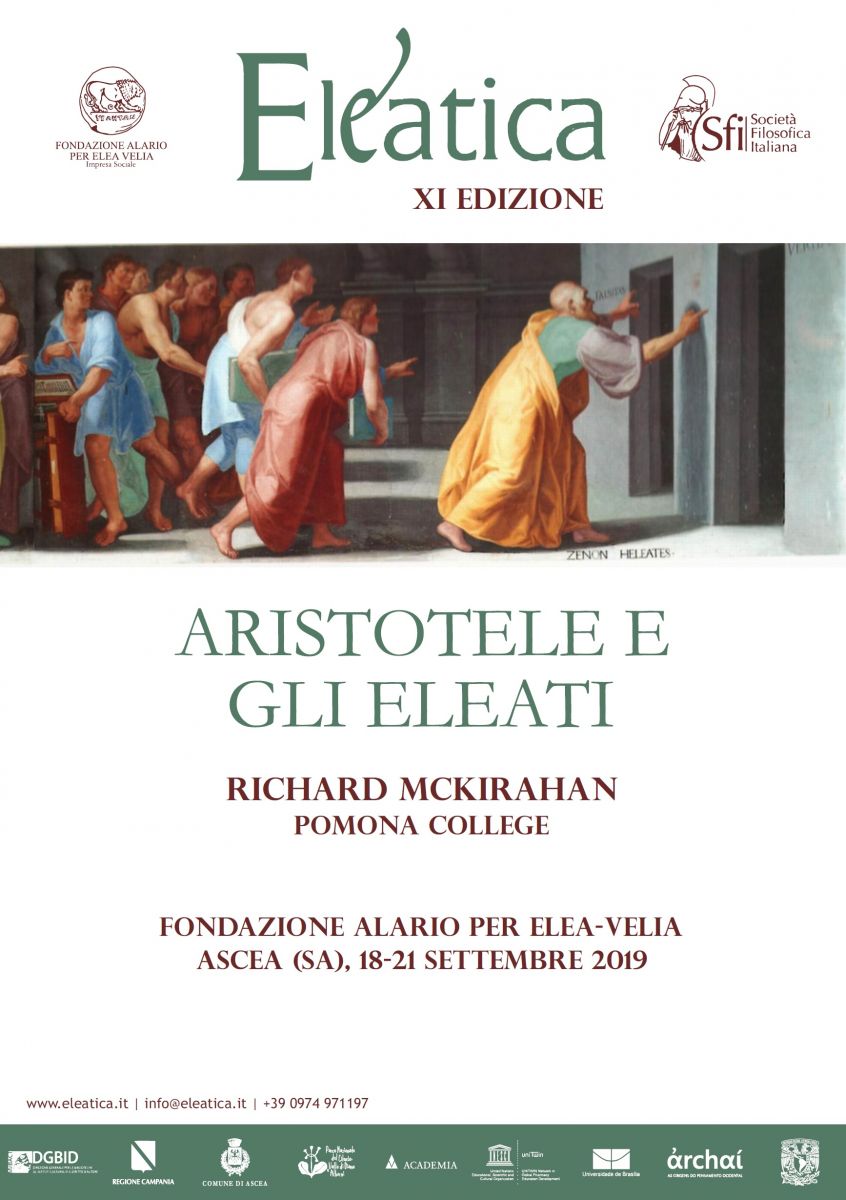 Eleatica XI EDIZIONE: Aristotele e gli Eleati