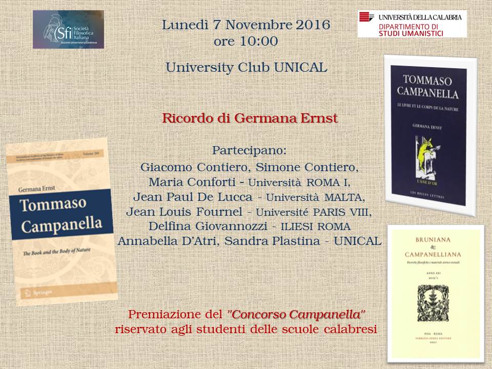 Ricordo di Germana Ernst - University Club UNICAL