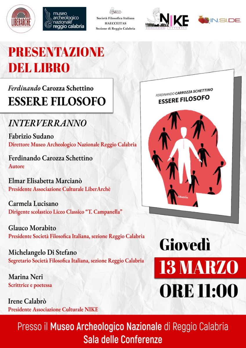 HAECCEITAS Sezione di Reggio Calabria - Presentazione del libro Ferdinando Carrozza Schettino, Essere filosofo