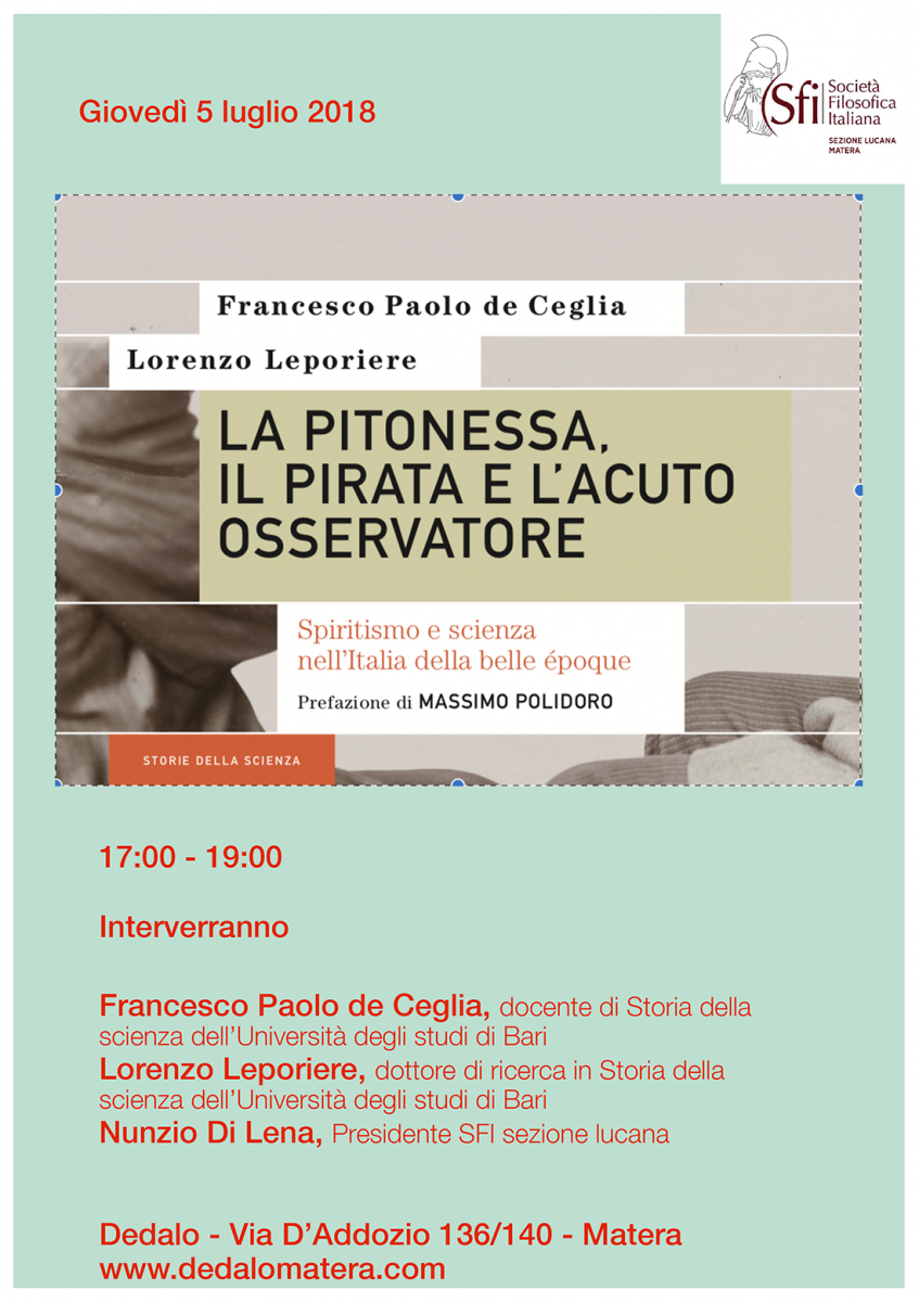 Sezione Lucana di Matera - LA PITONESSA, IL PIRATA E L'ACUTO OSSERVATORE