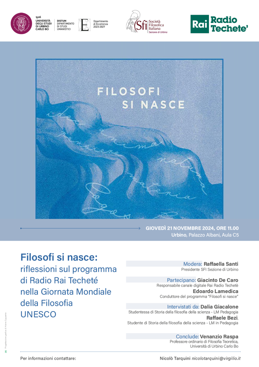 "Filosofi si nasce" - Intervista con Rai Radio Techet&egrave; per la Giornata Mondiale della Filosofia USESCO 2024