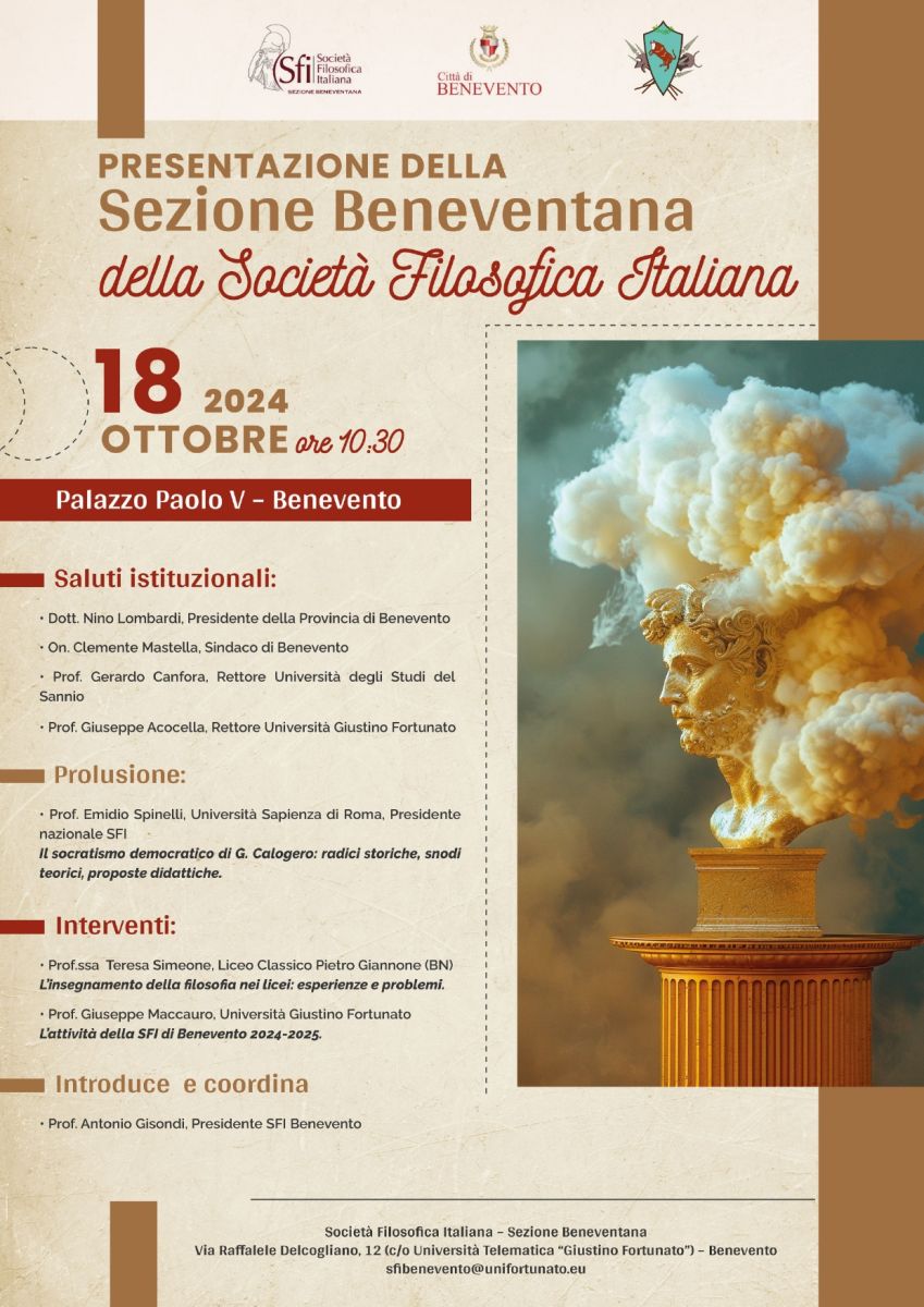 Inaugurazione della sezione beneventana della Societ&agrave; Filosofica Italiana